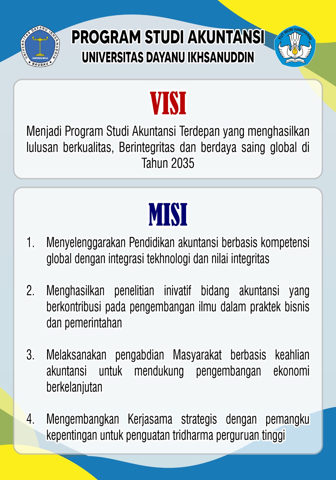 Visi dan Misi Program Studi Akuntansi Universitas Dayanu Ikhsanuddin