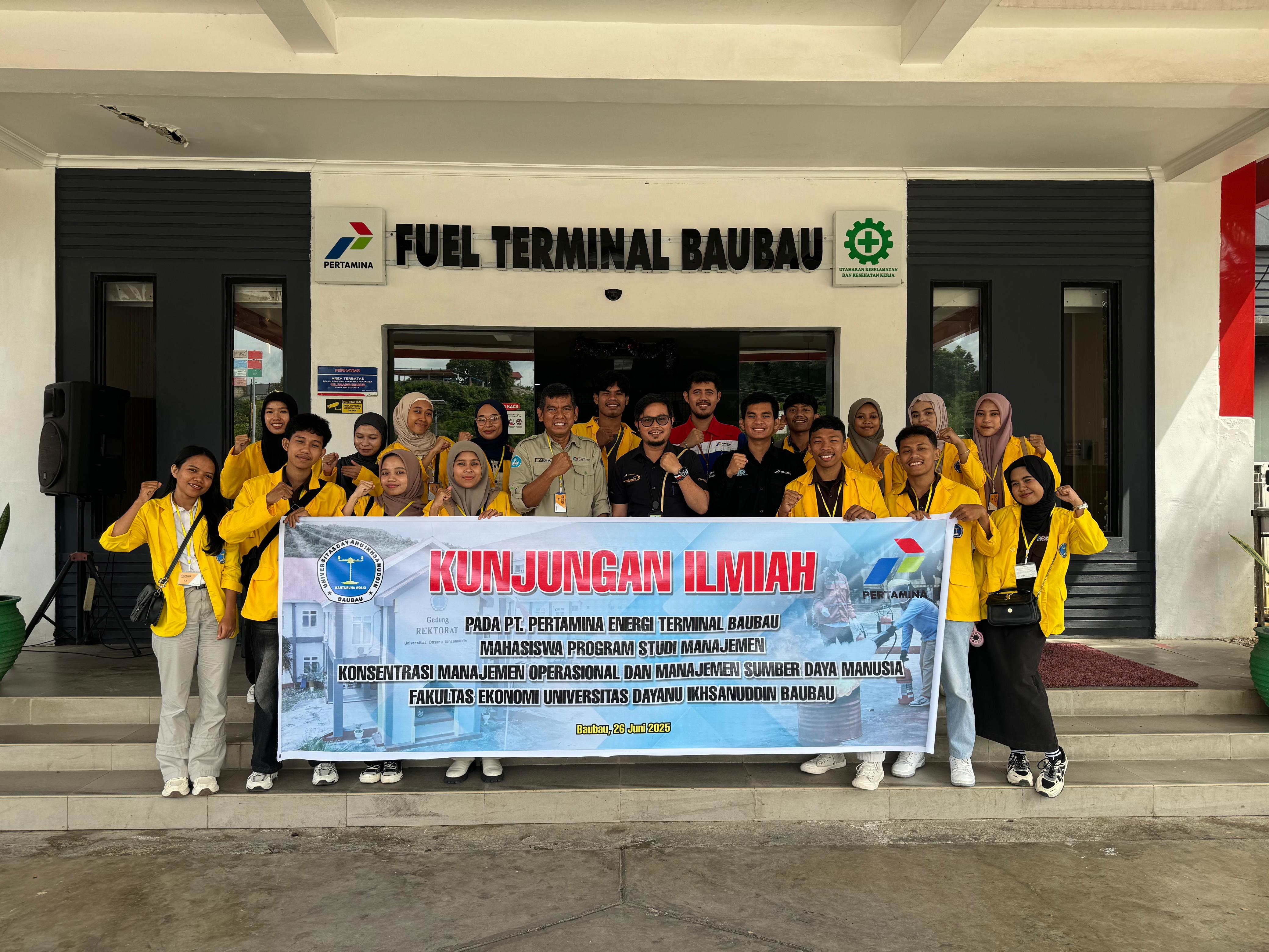 Mahasiswa Prodi Manajemen Fekon Unidayan Kunjungi PT Pertamina Energi Terminal Baubau untuk Perdalam Ilmu Operasional dan SDM