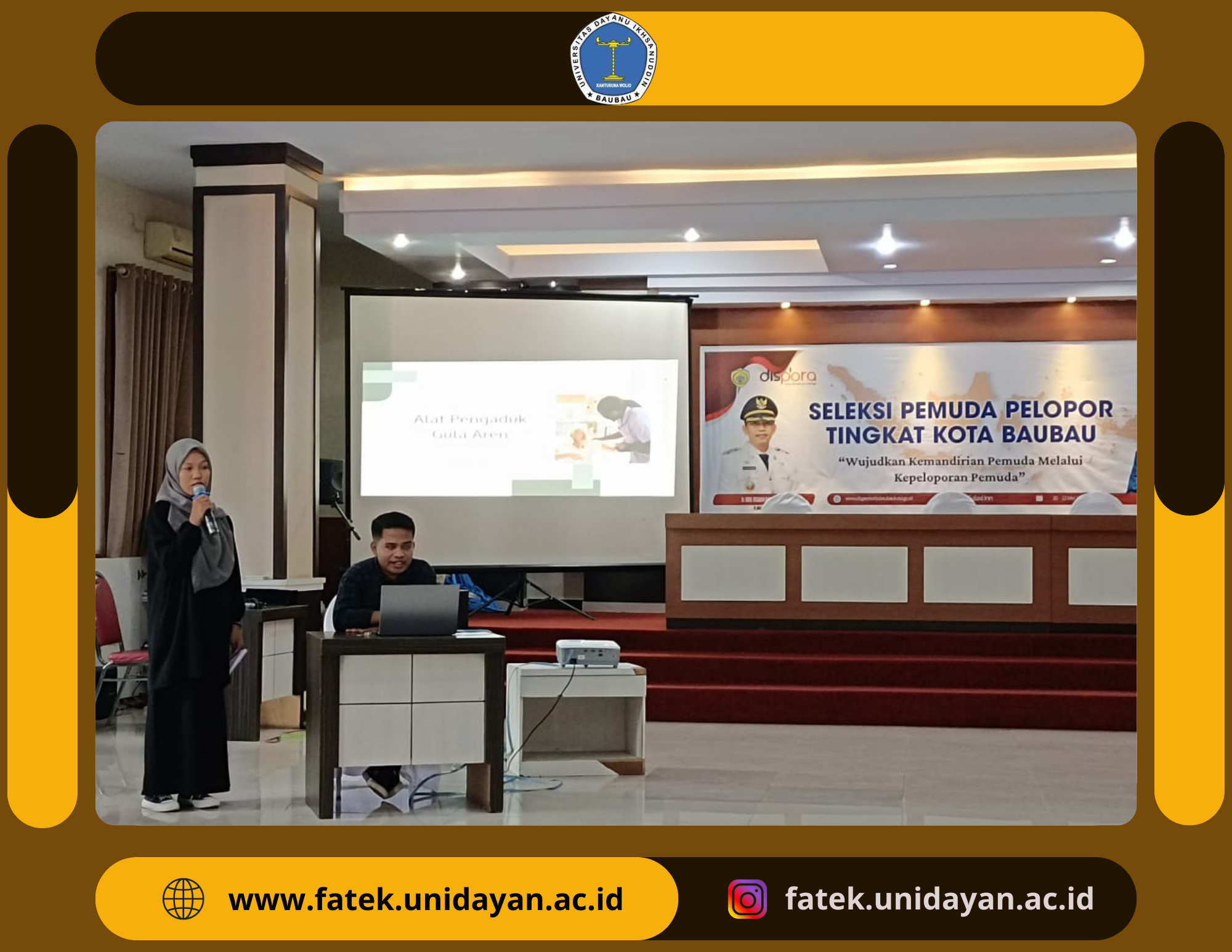 MAHASISWA PROGRAM STUDI TEKNIK INFORMATIKA UNIDAYAN MENGIKUTI SELEKSI PEMUDA PELOPOR TINGKAT KOTA BAUBAU