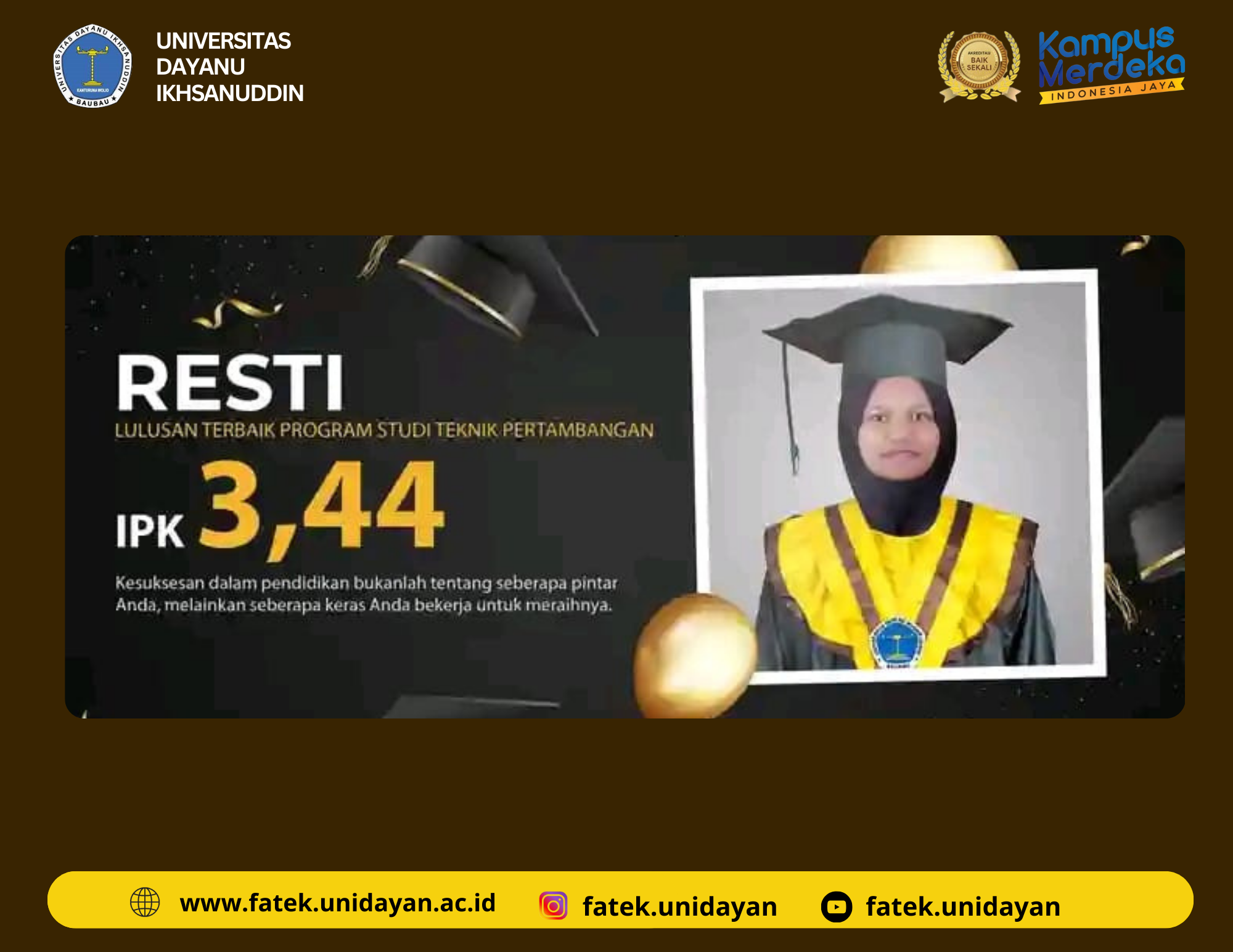 MAHASISWA FAKULTAS TEKNIK UNIDAYAN RAIH GELAR LULUSAN TERBAIK PADA ACARA WISUDA SARJANA XLIX DAN PASCASARJANA XXVIII PERIODE 8 JULI TAHUN 2024!