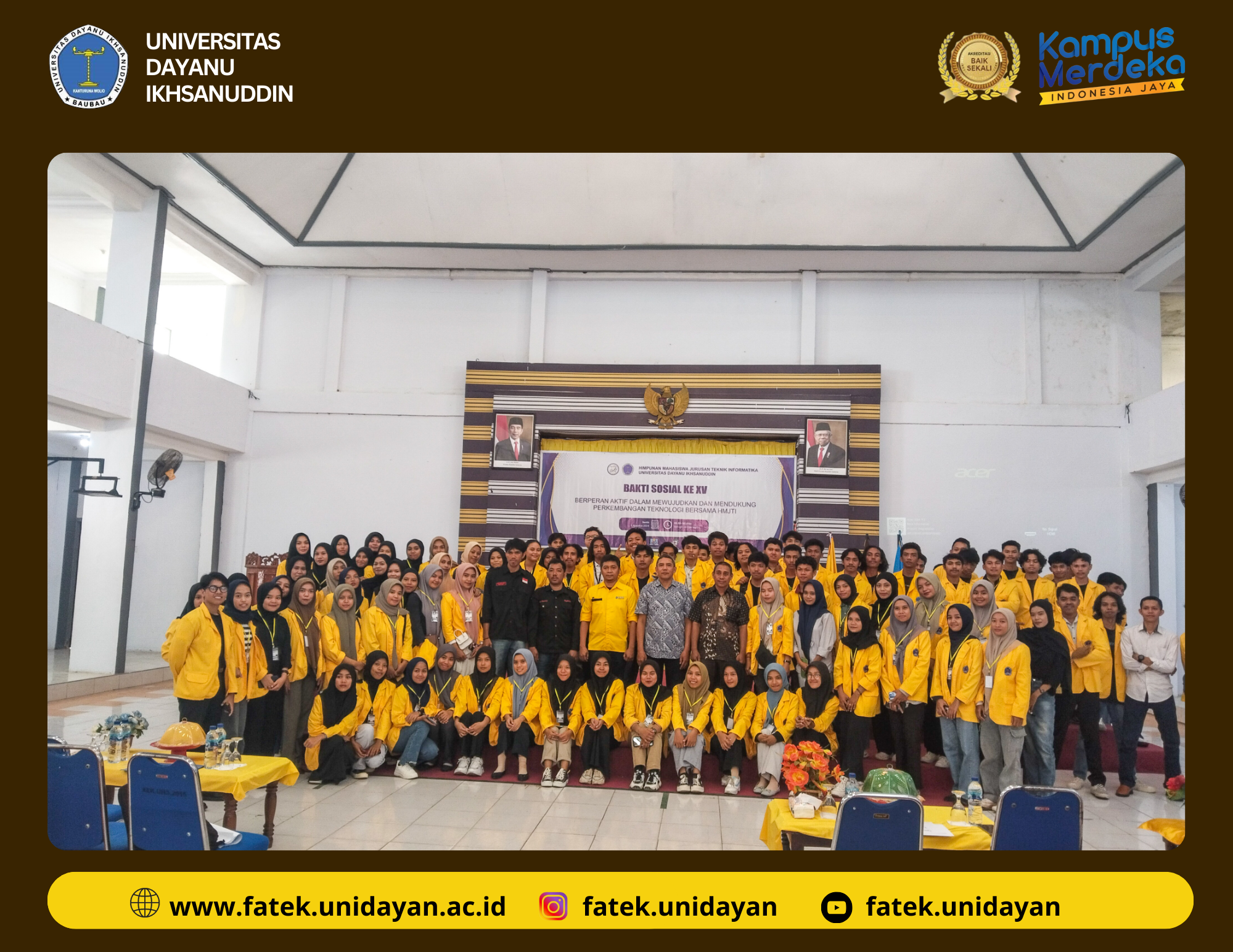 PEMBUKAAN BAKSOS XV TEKNIK INFORMATIKA : BERPERAN AKTIF DALAM MEWUJUDKAN DAN MENDUKUNG PERKEMBANGAN TEKNOLOGI BERSAMA HMJTI