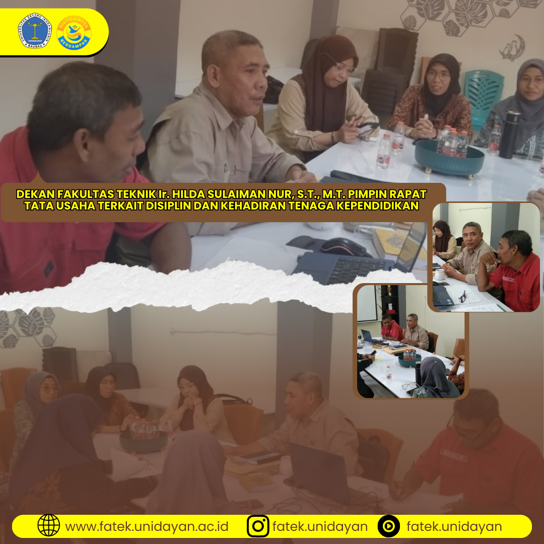 DEKAN FAKULTAS TEKNIK PIMPIN RAPAT TATA USAHA TERKAIT DISIPLIN DAN KEHADIRAN TENAGA KEPENDIDIKAN