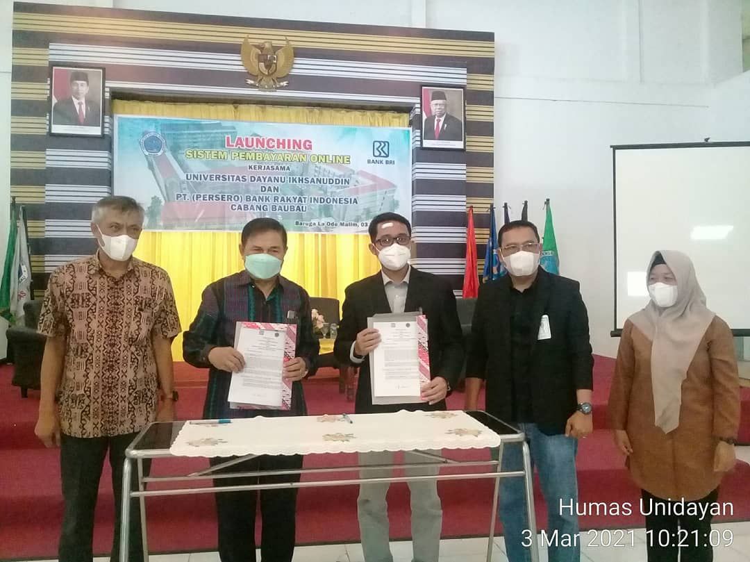 Launching Sistem Pembayaran Online Kerjasama Universitas Dayanu Ikhsanuddin dan PT Persero Bank Rakyat Indonesia Cabang Baubau