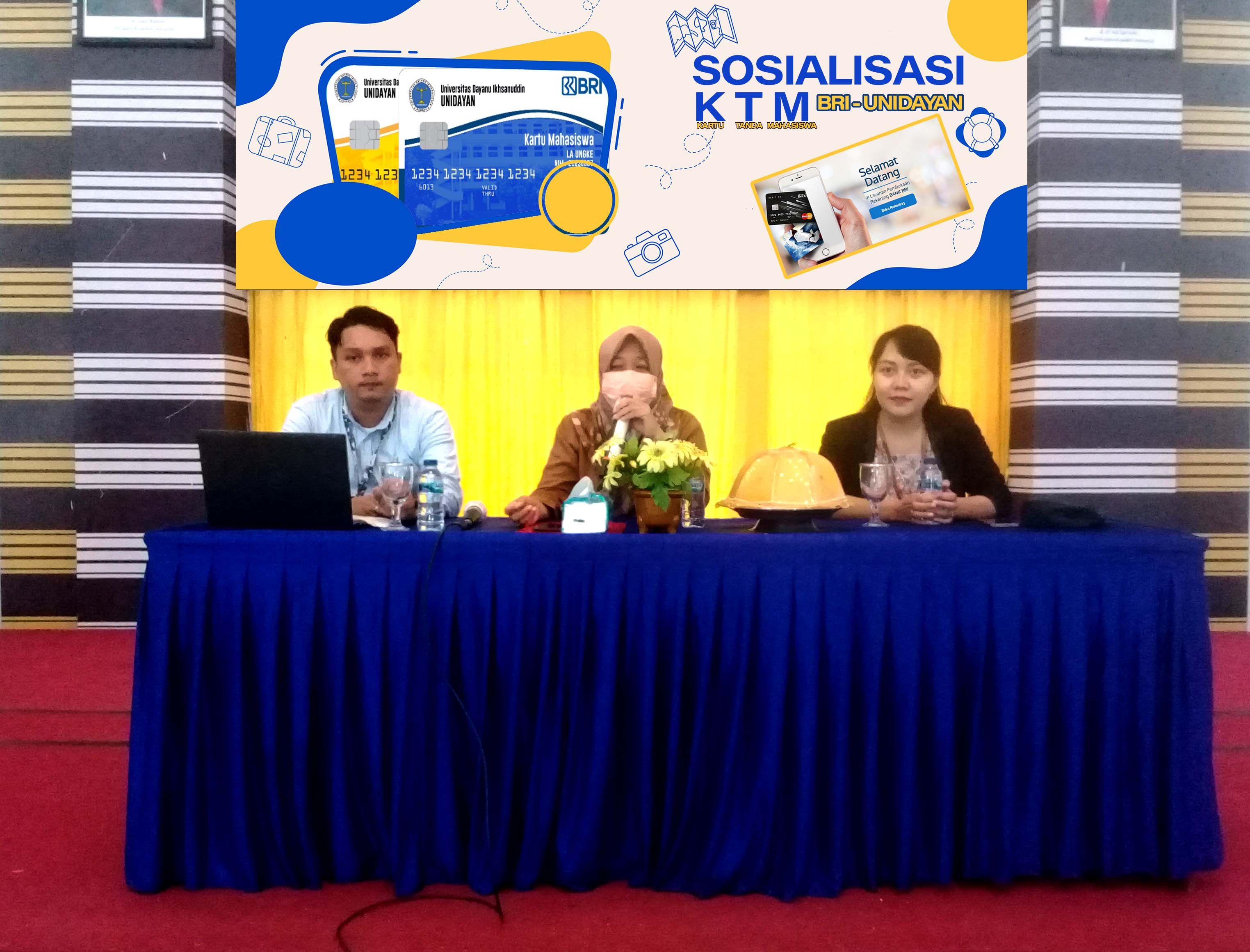 Sosialisasi Kartu Tanda Mahasiswa KTM Unidayan yang dilaksanakan oleh Bank Rakyat Indonesia BRI, Hari Senin 20 Juni 2022