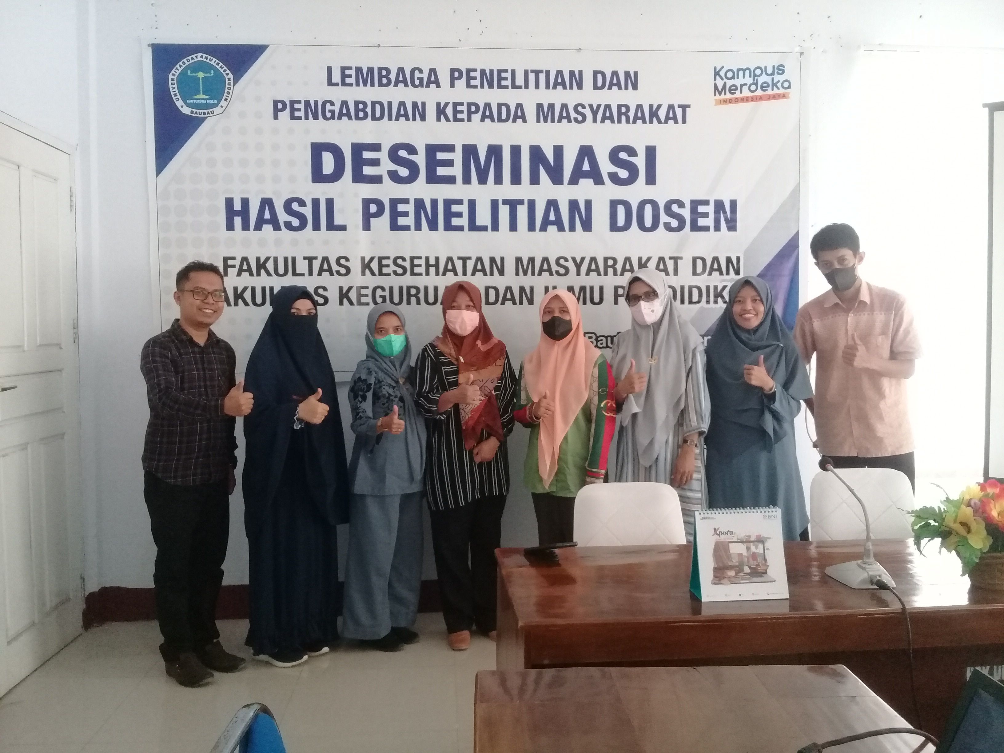 Deseminasi Hasil Penelitian Dosen Fakultas Kesehatan Masyarakat dan Fakultas Keguruan dan Ilmu Pendidikan Oleh Lembaga Penelitian dan Pengabdian Kepada Masyarakat