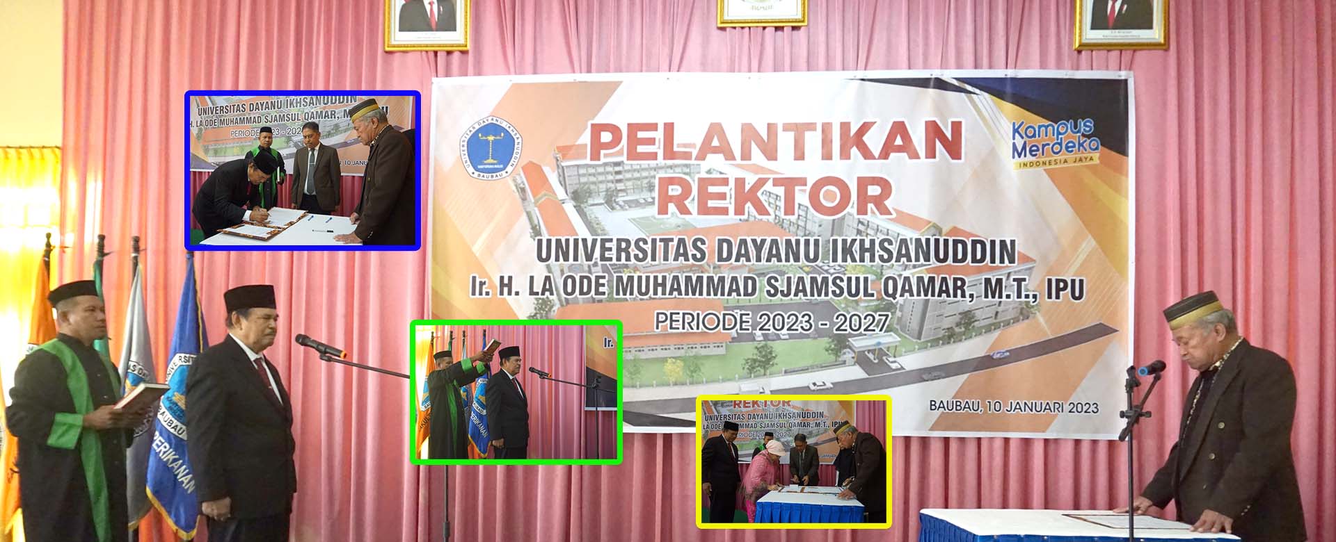 Pelantikan Rektor Universitas Dayanu Ikhsanuddin Periode 2023-2027, di Hotel Ratu Rajawali pada Hari Selasa, 10 Januari 2023