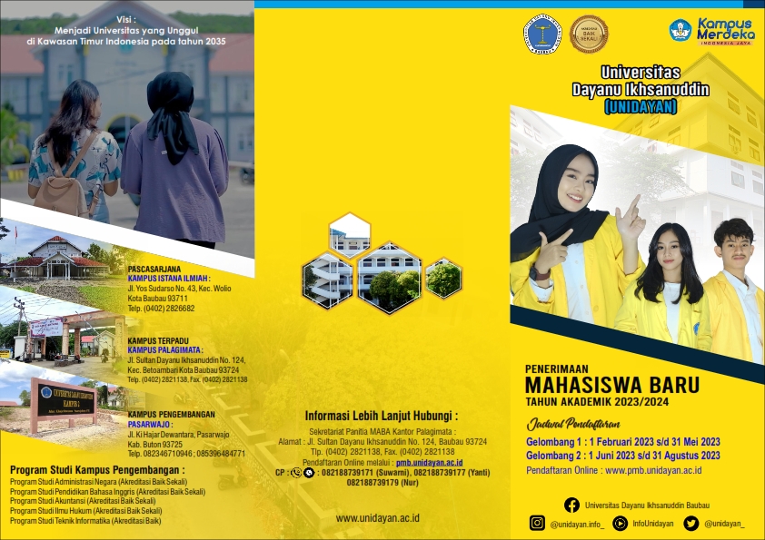 Telah Terbuka!!!! Penerimaan Mahasiswa Baru Periode Tahun Akademik 2023/2024
