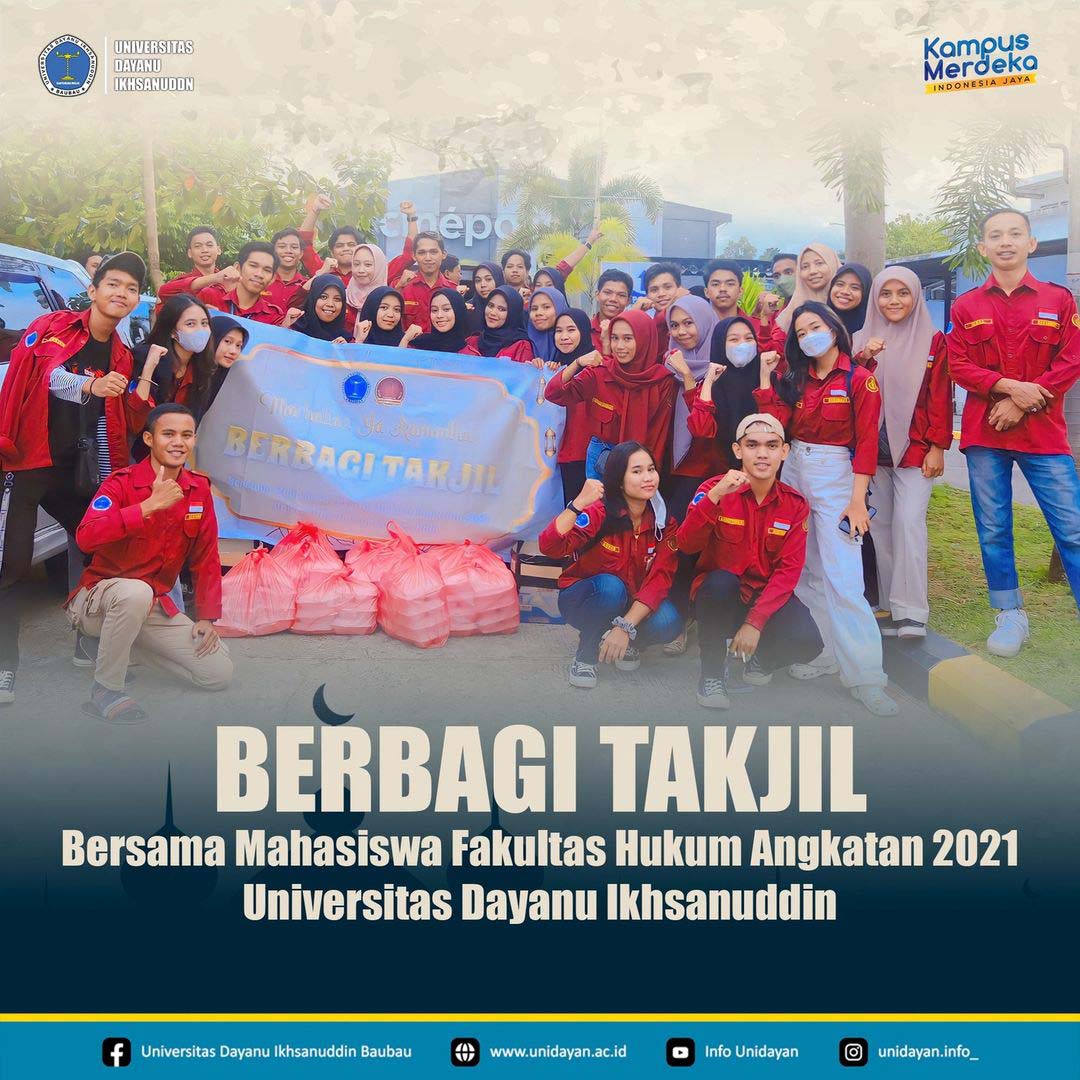 Fakultas Hukum Unidayan angkatan 2021 Berbagi takjil Ramadan