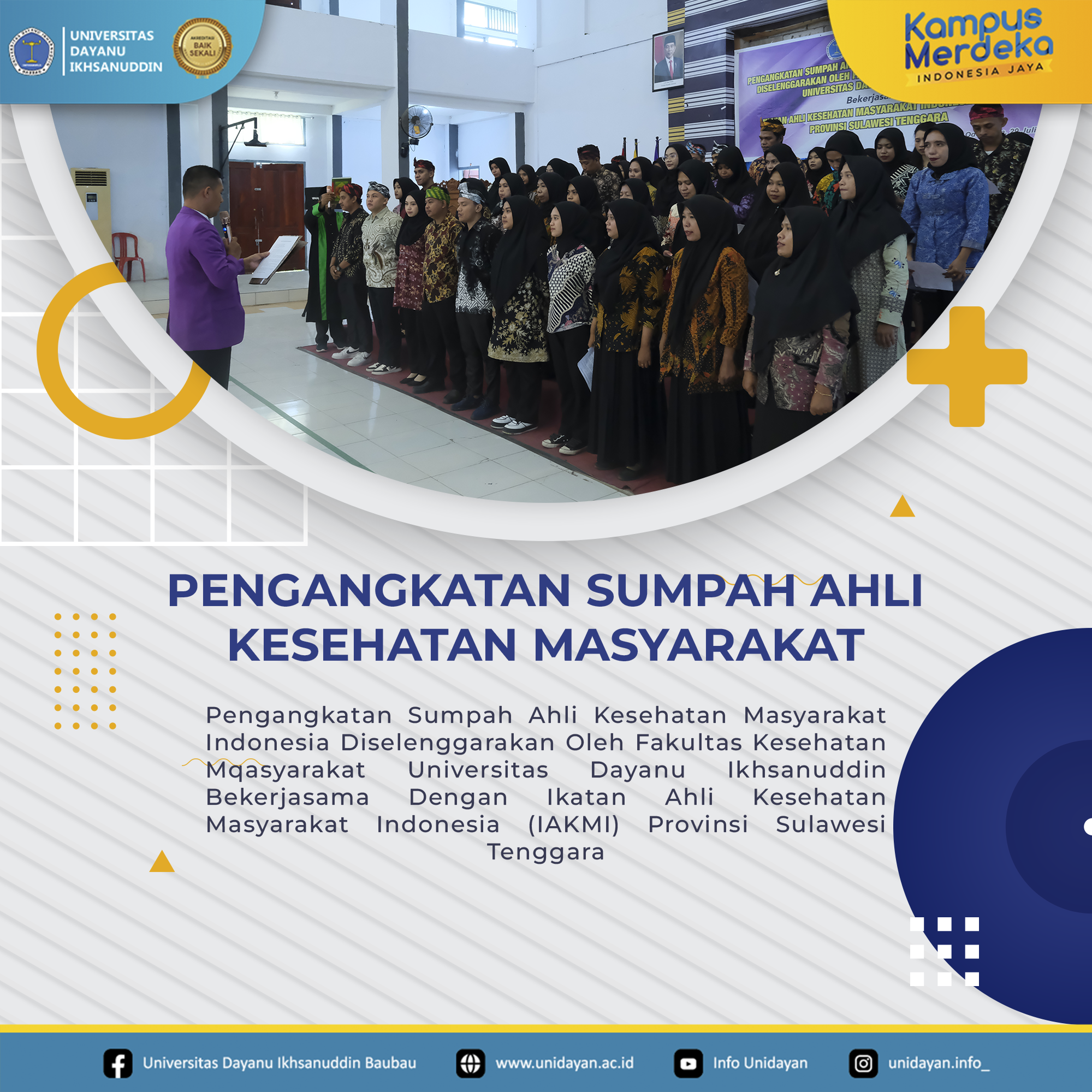 Pelantikan 73 Ahli Kesehatan Masyarakat Indonesia, Kerjasama FKM dan Ikatan Ahli Kesehatan Masyarakat Provinsi Sultra