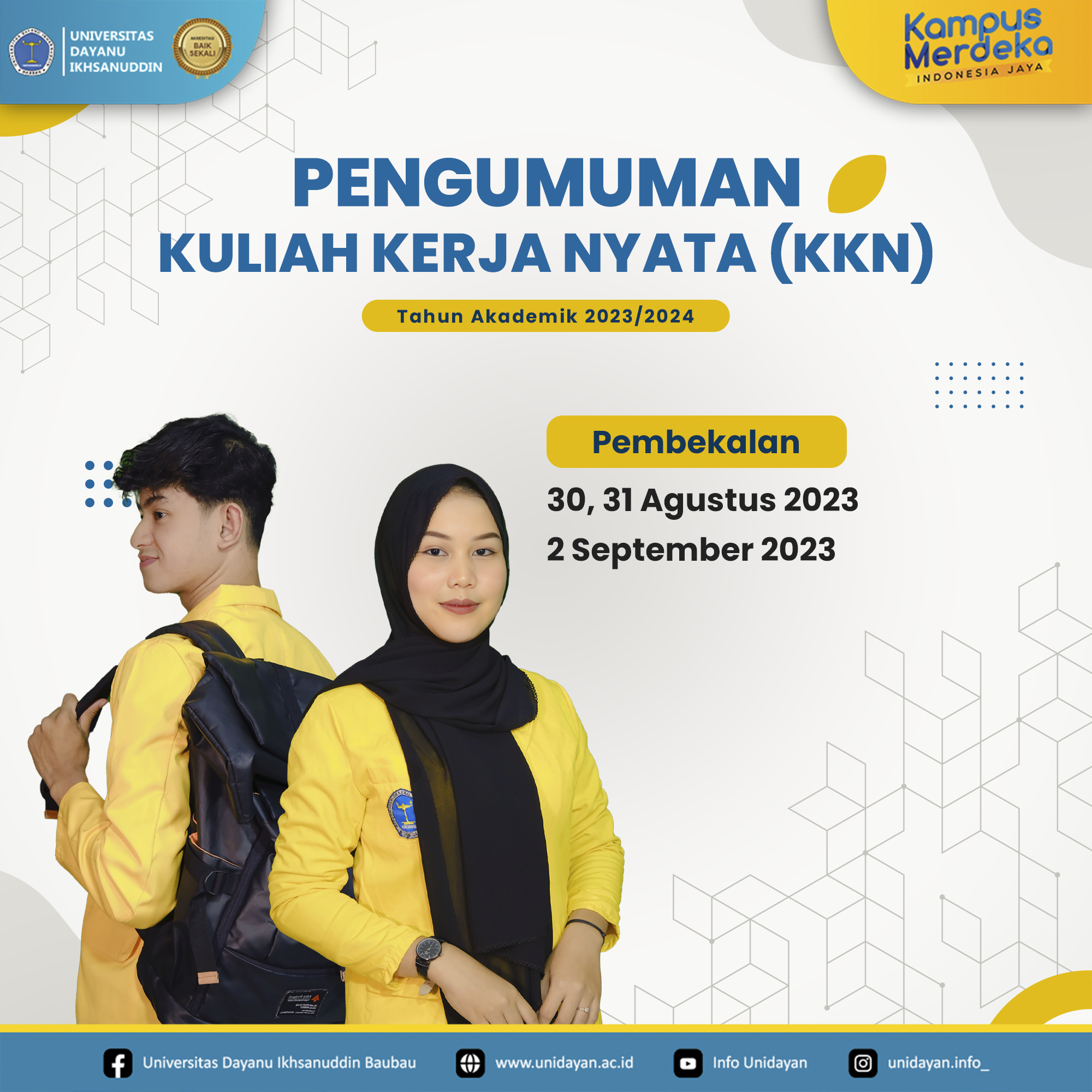 Pengumuman Jadwal Kuliah Kerja Nyata (KKN)