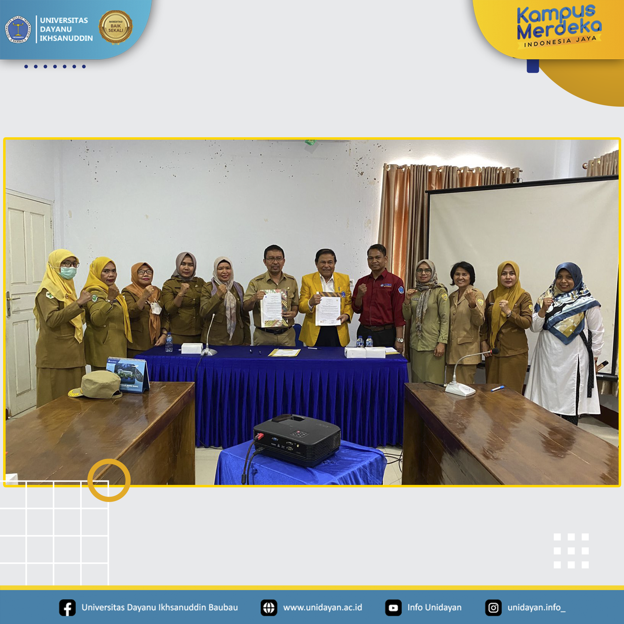 Penandatanganan MoU dan MoA antara Universitas Dayanu Ikhsanuddin dan Dinas Kesehatan Kota Baubau untuk Persiapan Pembukaan Fakultas Kedokteran Unidayan.