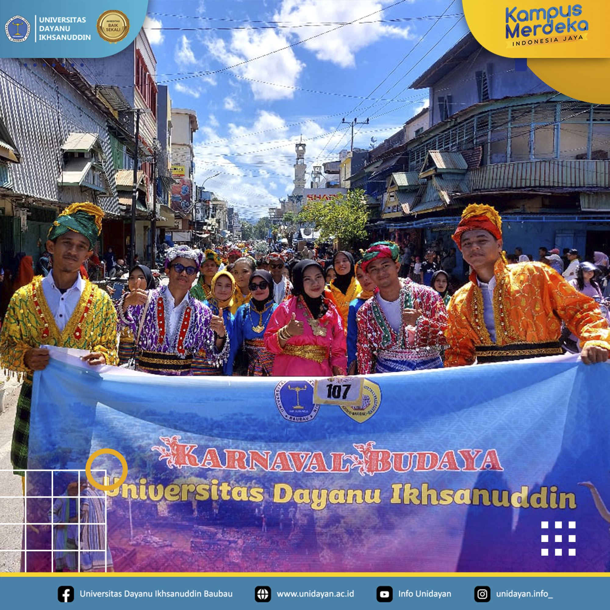 Universitas Dayanu Ikhsanuddin ikut serta memeriahkan Karnaval Budaya Haroana Baubau Ke-482