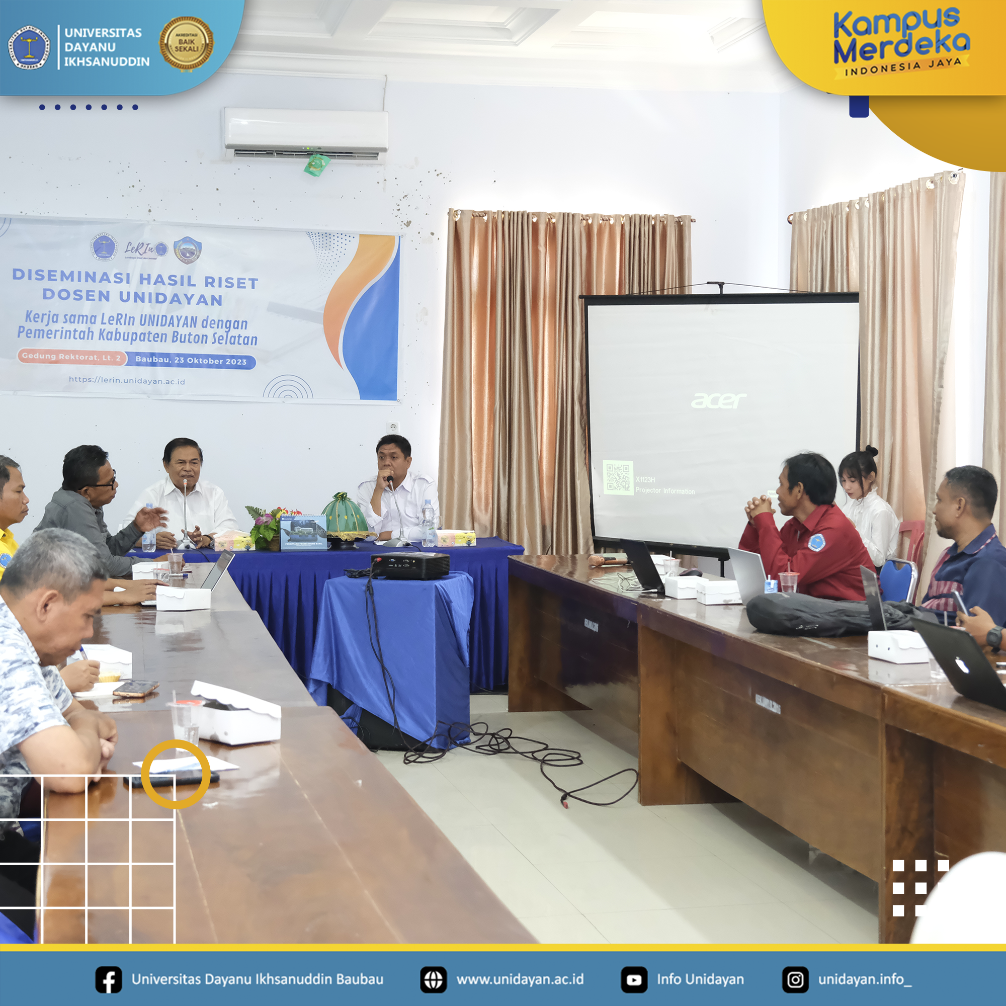 Diseminasi Hasil Riset Dosen Unidayan, Kerja Sama Lembaga Riset dan Inovasi (LeRIn) Unidayan dengan Pemerintah Kabupaten Buton Selatan.