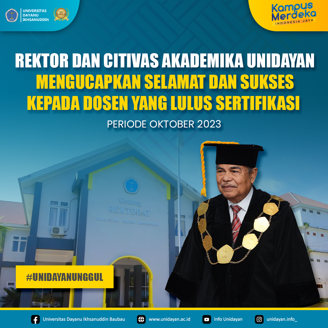 Selamat & Sukses Kepada Tujuh Dosen yang Lulus ”Sertifikasi Dosen” Periode Oktober 2023.