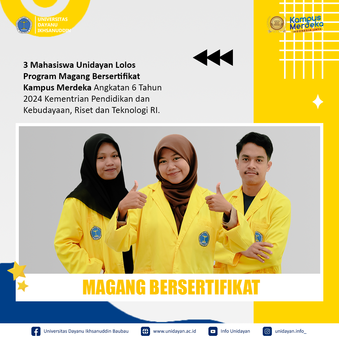 Tiga Mahasiswa Unidayan Lolos Seleksi Program Magang Bersertifikat Kampus Merdeka Angkatan 6 Tahun 2024