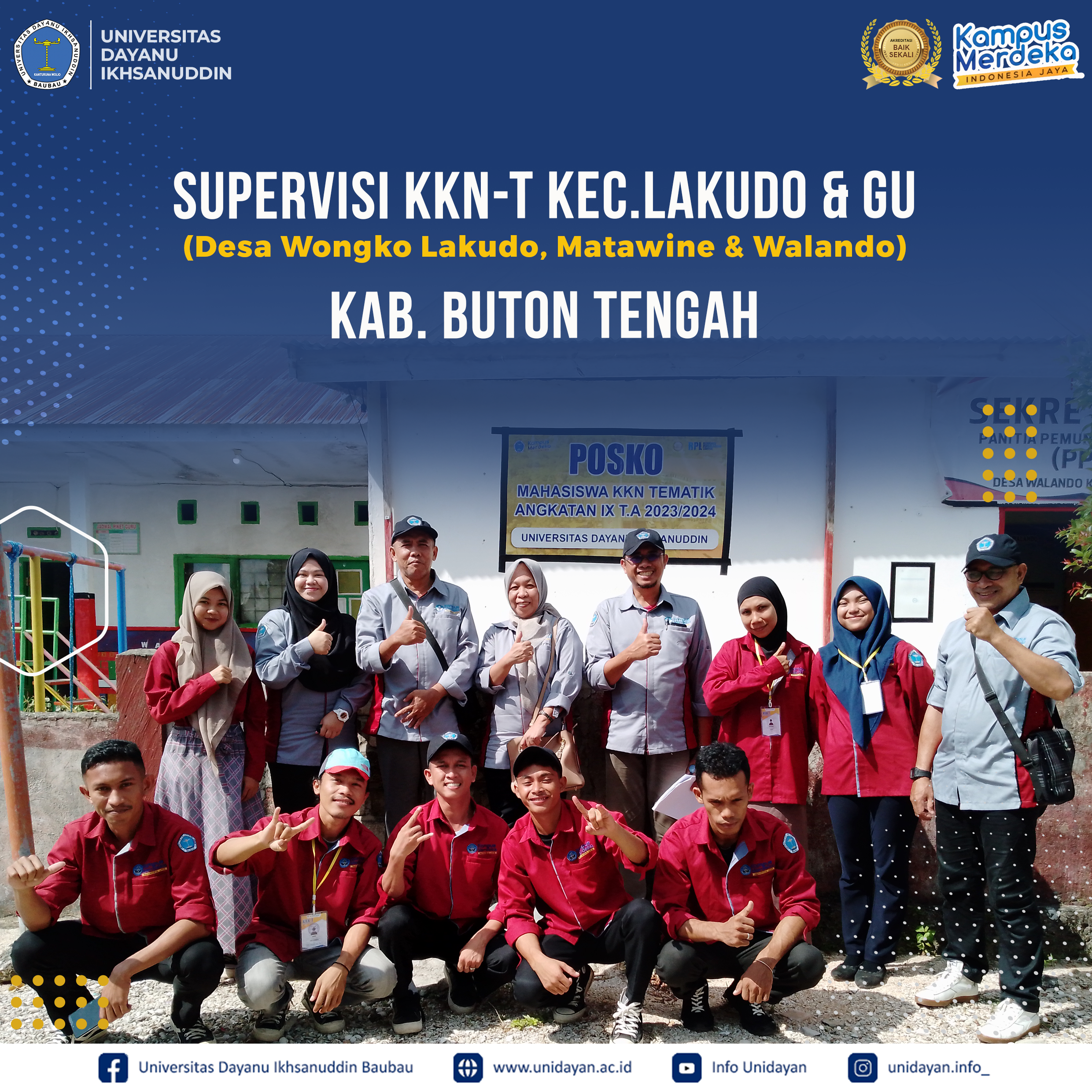 Supervisi KKN-T di Desa Wongko Lakudo, Matawine, dan Desa Walando, Kabupaten Buton Tengah