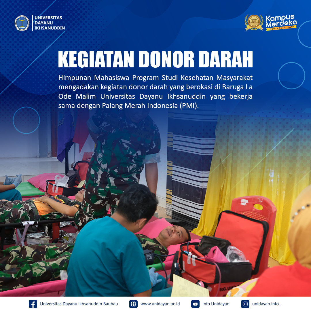Antusiasme Tinggi di Aksi Donor Darah Himpunan Mahasiswa Program Studi Kesehatan Masyarakat Bersama PMI Baubau.