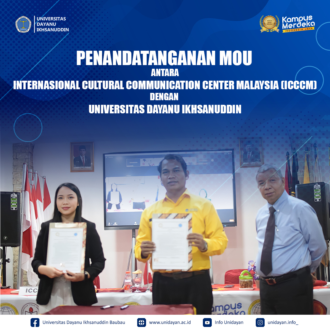 Penandatanganan Nota Kesepahaman antara International Cultural Communication Center Malaysia dan Universitas Dayanu Ikhsanuddin