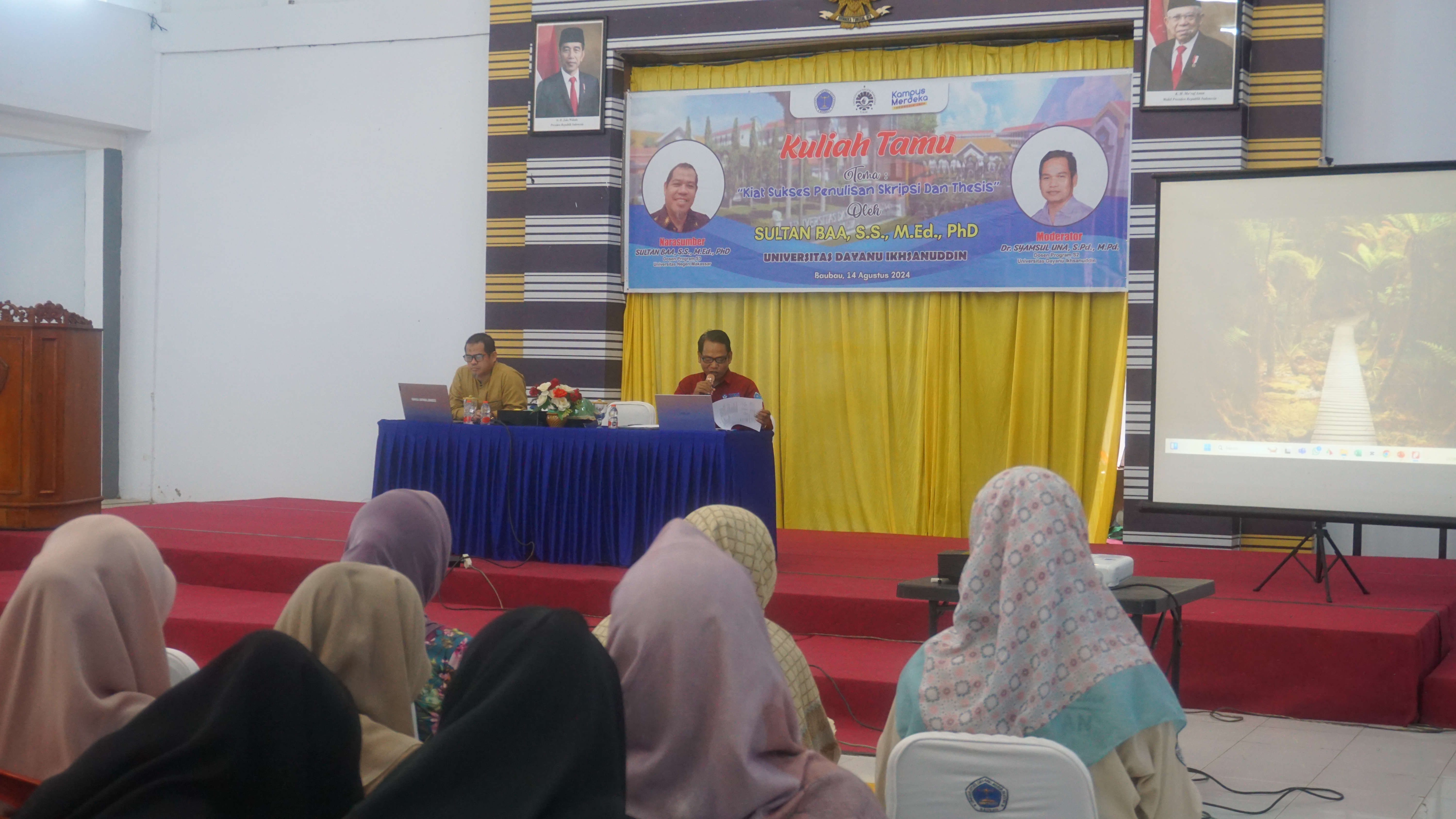KULIAH TAMU “KIAT SUKSES PENULISAN SKRIPSI DAN TESIS” BERSAMA DR. SULTAN BAA DI UNIDAYAN