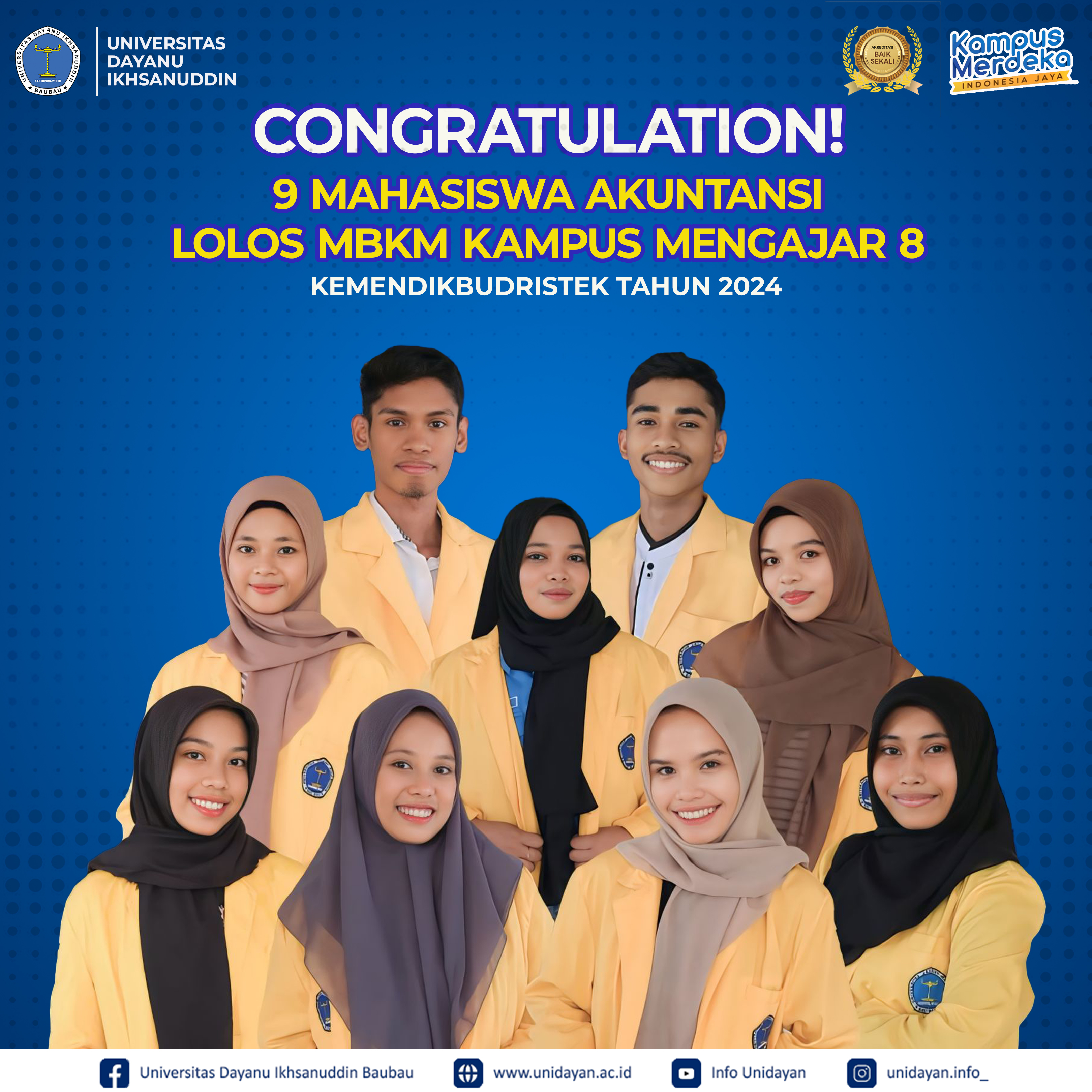 9 MAHASISWA AKUNTANSI UNIDAYAN LOLOS PROGRAM KAMPUS MENGAJAR ANGKATAN 8 TAHUN 2024