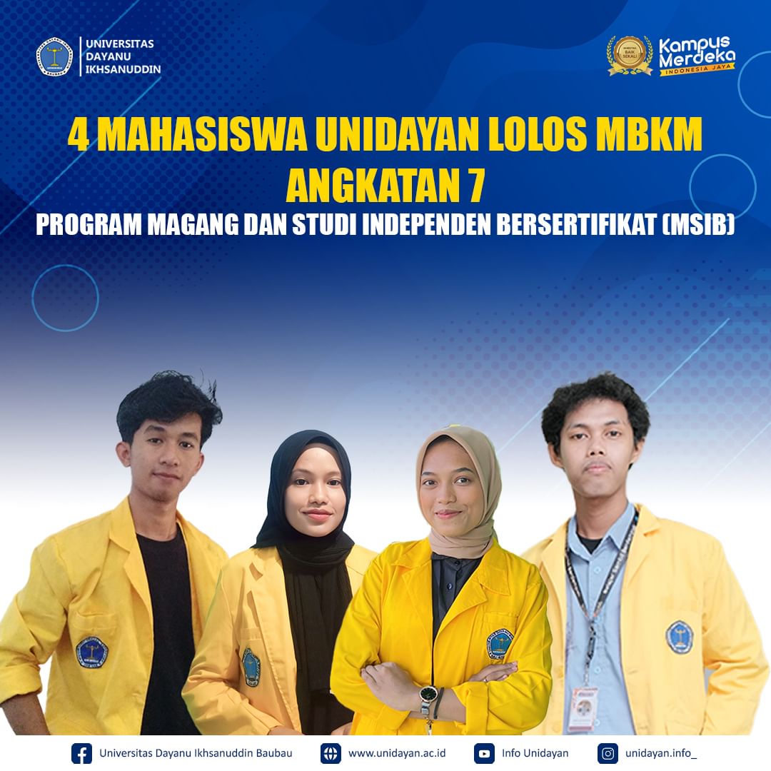 4 MAHASISWA TERBAIK UNIDAYAN LOLOS PROGRAM MBKM MSIB KEMENDIKBUDRISTEK ANGKATAN VII