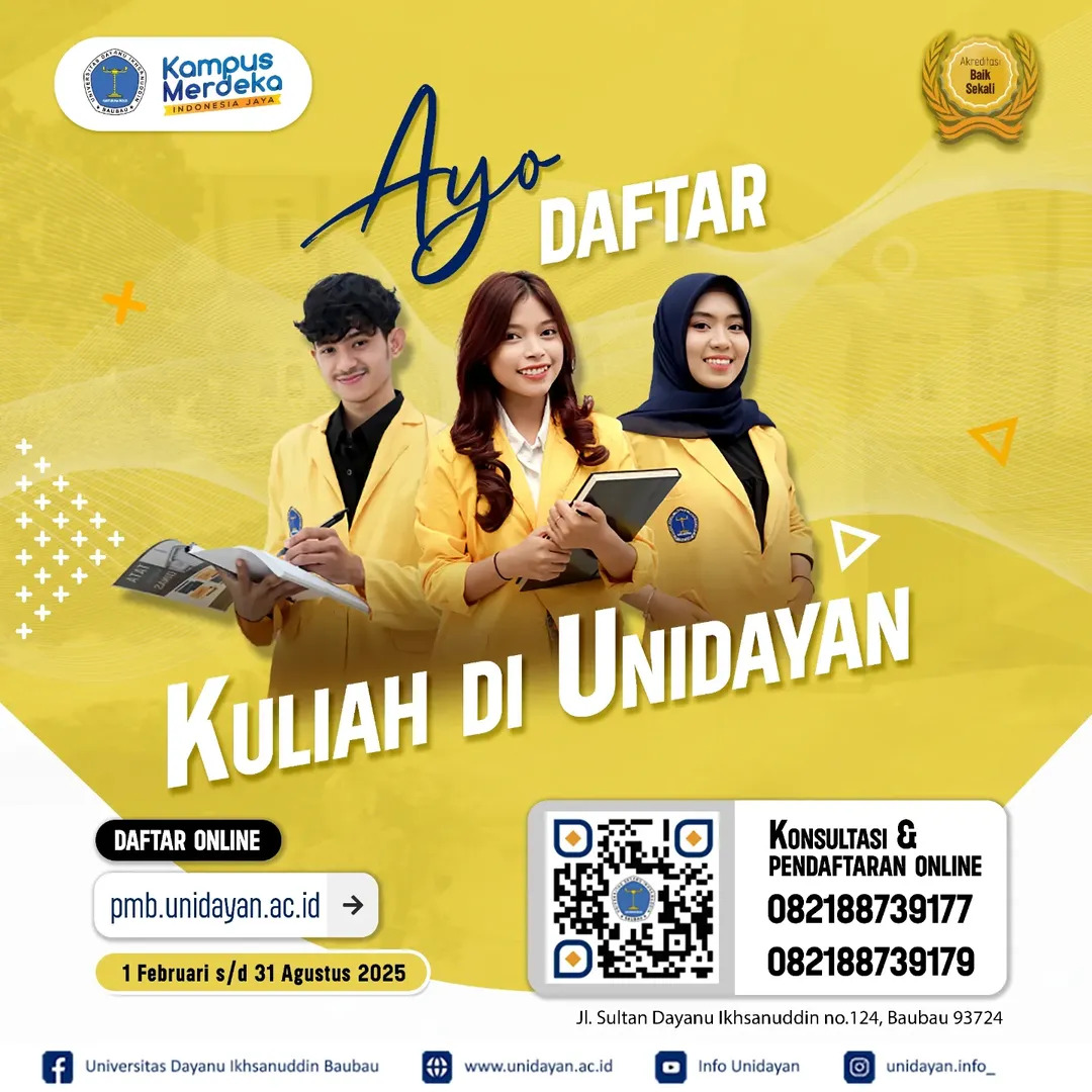 TELAH DIBUKA! PENERIMAAN MAHASISWA BARU UNIVERSITAS DAYANU IKHSANUDDIN TAHUN AKADEMIK 2025/2026