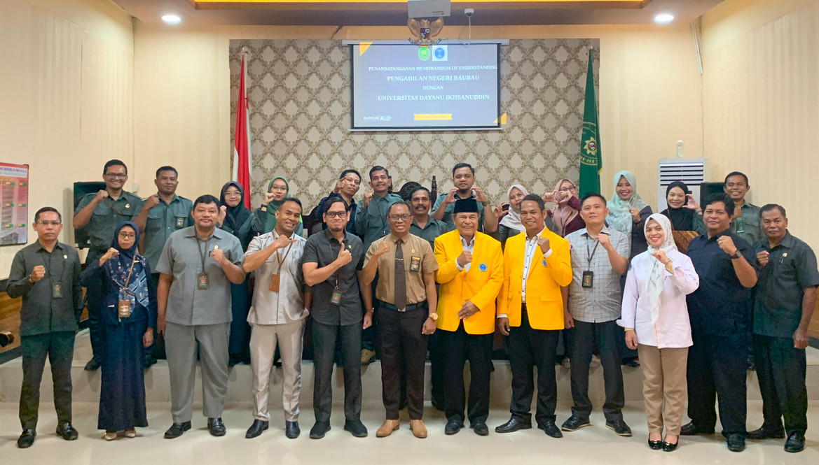 TINGKATKAN KOLABORASI AKADEMIK DAN HUKUM, UNIDAYAN JALIN KERJA SAMA DENGAN PENGADILAN NEGERI BAUBAU