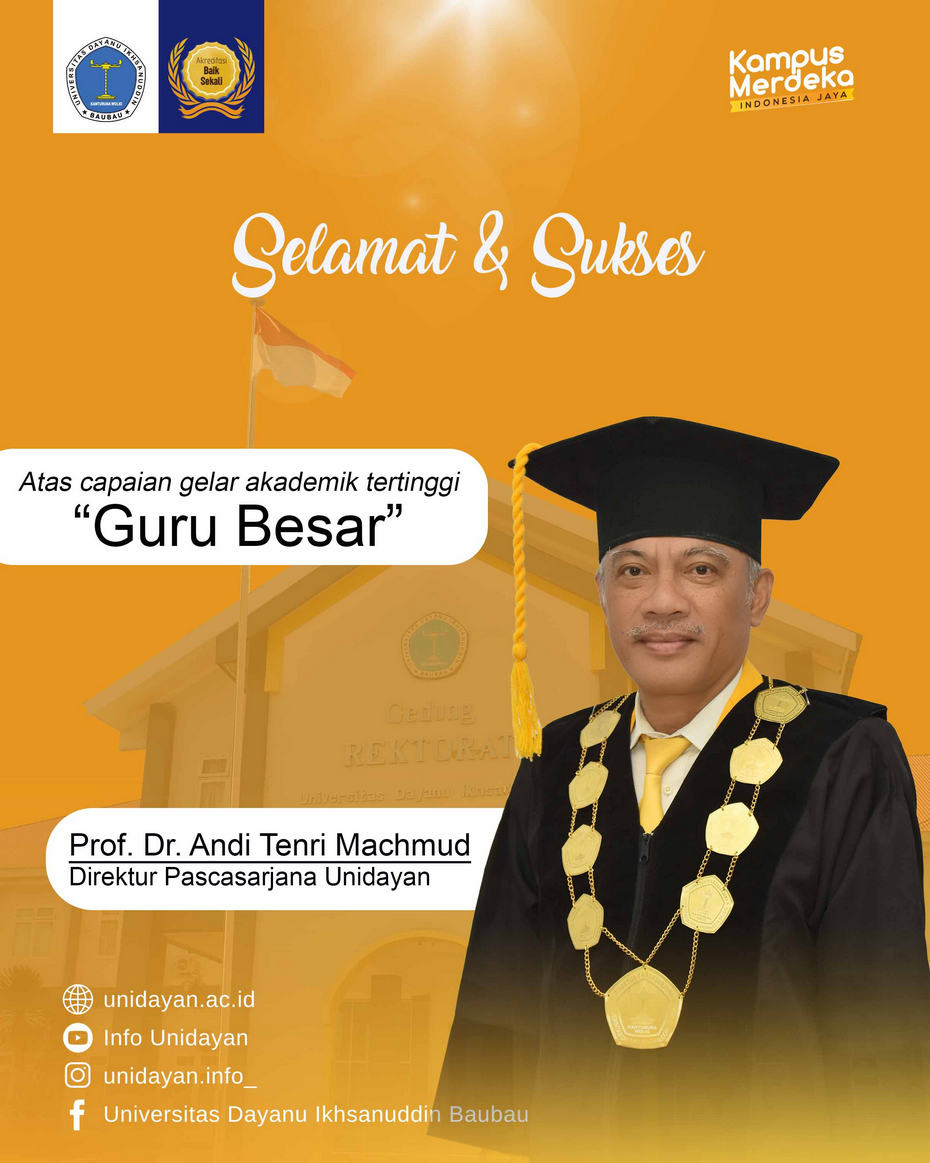 DR. ANDI TENRI MACHMUD RESMI SANDANG GELAR GURU BESAR DI BIDANG SOSIOLOGI GENDER