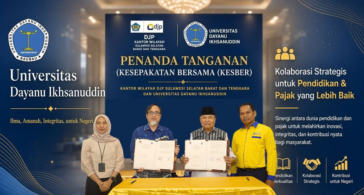 UNIDAYAN DAN KANWIL DJP SULTANBATARA TANDATANGANI KESEPAKATAN BERSAMA TENTANG TAX CENTER UNIDAYAN